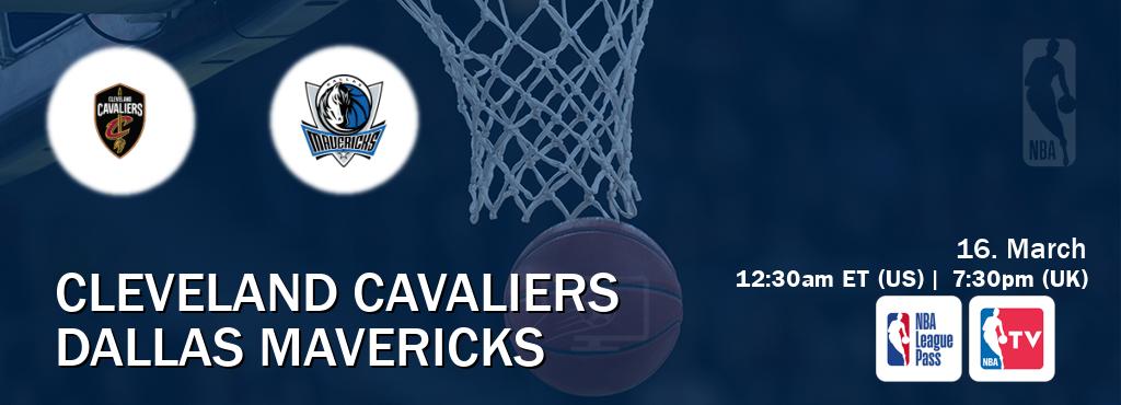 You can watch game live between Cleveland Cavaliers and Dallas Mavericks on NBA League Pass and NBA TV(US).
