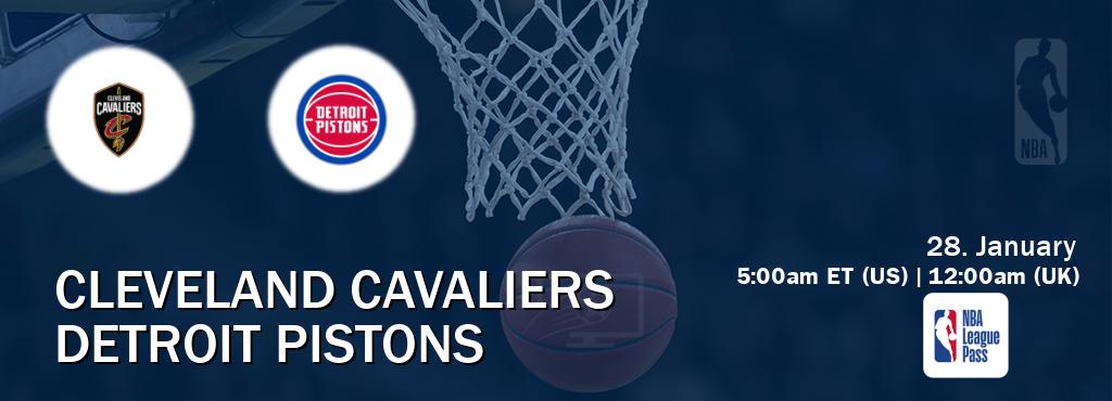 You can watch game live between Cleveland Cavaliers and Detroit Pistons on NBA League Pass.