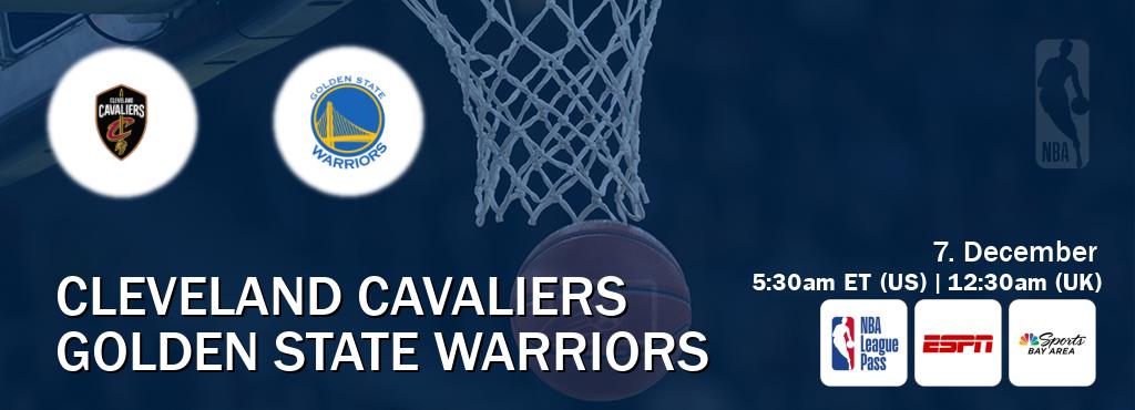 You can watch game live between Cleveland Cavaliers and Golden State Warriors on NBA League Pass, ESPN(AU), NBCS Bay Area(US).