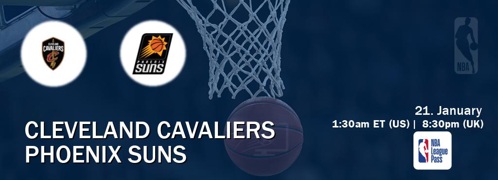 You can watch game live between Cleveland Cavaliers and Phoenix Suns on NBA League Pass.