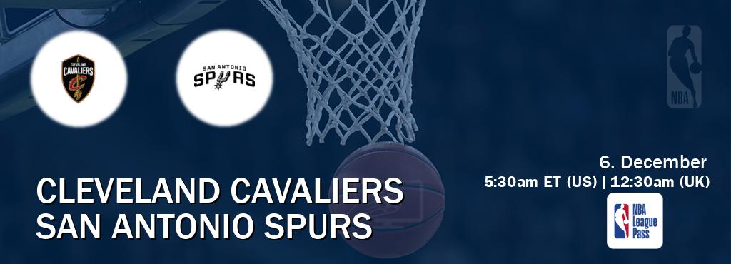 You can watch game live between Cleveland Cavaliers and San Antonio Spurs on NBA League Pass.