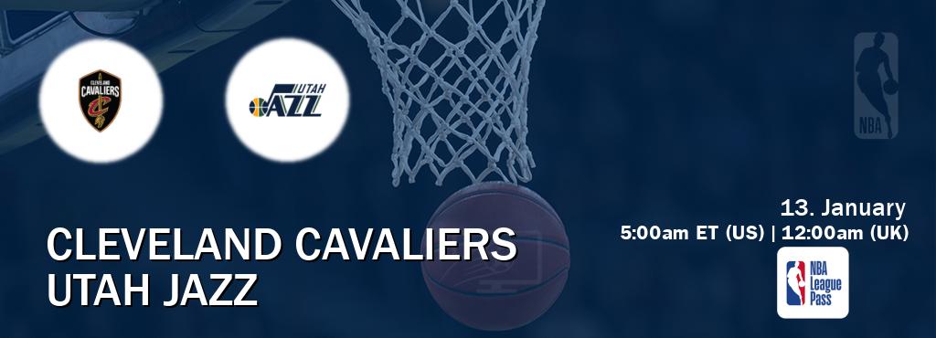 You can watch game live between Cleveland Cavaliers and Utah Jazz on NBA League Pass.