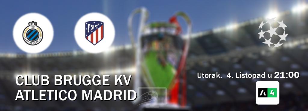 Izravni prijenos utakmice Club Brugge KV i Atletico Madrid pratite uživo na Arena Sport 4 (Utorak,  4. Listopad u  21:00).