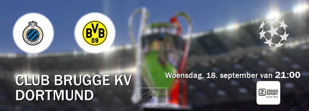 Wedstrijd tussen Club Brugge KV en Dortmund live op tv bij Ziggo Sport 3 (woensdag, 18. september van  21:00).