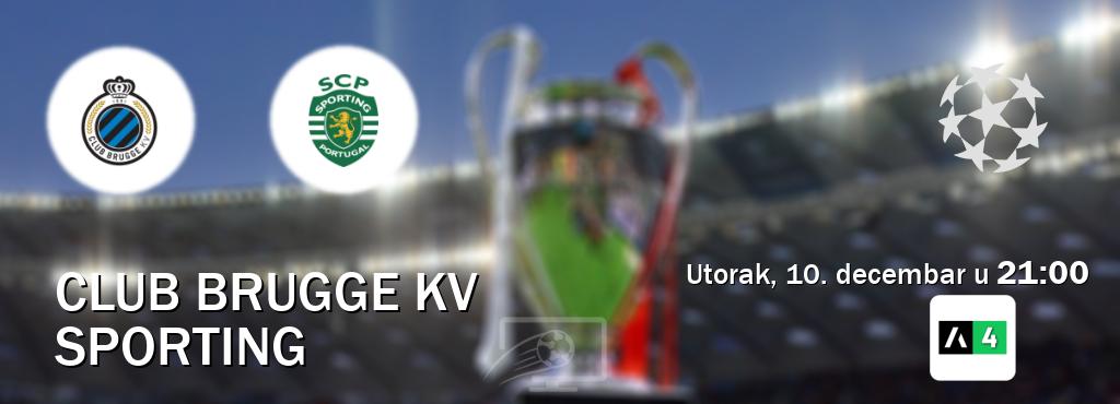 Izravni prijenos utakmice Club Brugge KV i Sporting pratite uživo na Arena Sport 4 (utorak, 10. decembar u  21:00).