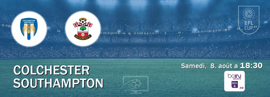 Match entre Colchester et Southampton en direct à la beIN Sports 4 Max (samedi, 8. août a 18:30). Match entre Colchester et Southampton en direct à la beIN Sports 4 Max (samedi, 8. août a 18:30).