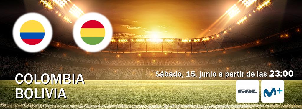 El partido entre Colombia y Bolivia será retransmitido por GOL y Moviestar+ (sábado, 15. junio a partir de las  23:00).