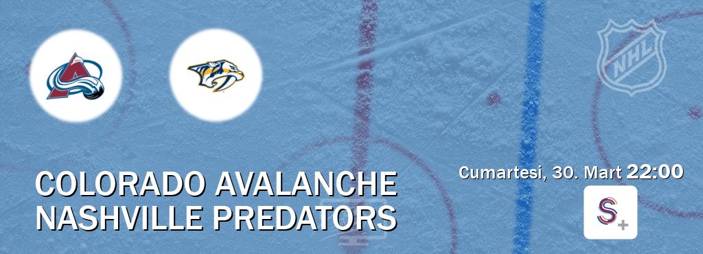 Karşılaşma Colorado Avalanche - Nashville Predators S Sport +'den canlı yayınlanacak (Cumartesi, 30. Mart  22:00).
