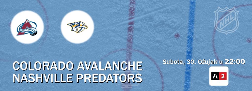 Izravni prijenos utakmice Colorado Avalanche i Nashville Predators pratite uživo na Arena Sport 2 (Subota, 30. Ožujak u  22:00).