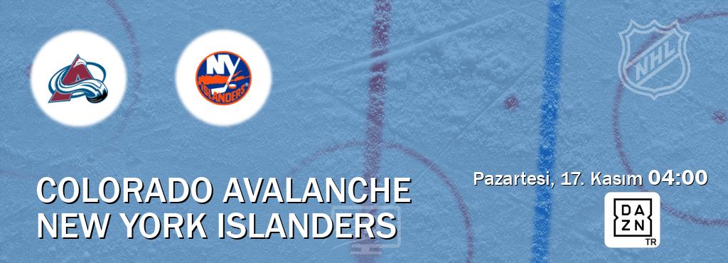 Karşılaşma Colorado Avalanche - New York Islanders DAZN'den canlı yayınlanacak (Pazartesi, 17. Kasım 04:00). Karşılaşma Colorado Avalanche - New York Islanders DAZN'den canlı yayınlanacak (Pazartesi, 17. Kasım 04:00).