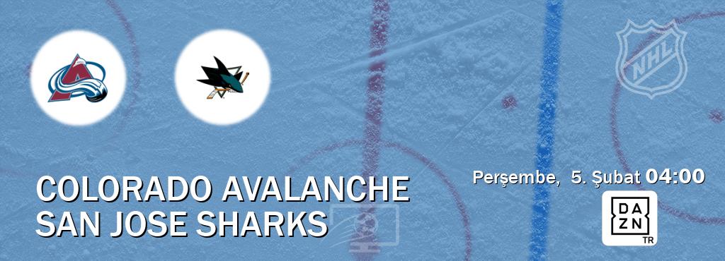 Karşılaşma Colorado Avalanche - San Jose Sharks DAZN'den canlı yayınlanacak (Perşembe,  5. Şubat  04:00).