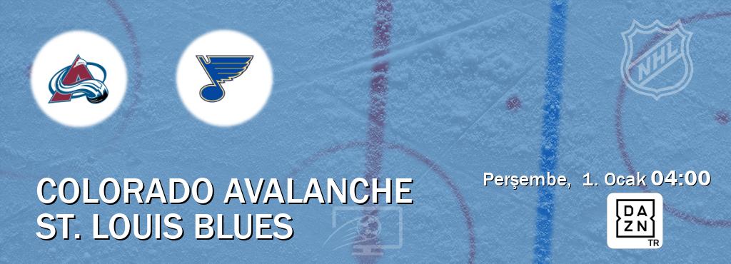 Karşılaşma Colorado Avalanche - St. Louis Blues DAZN'den canlı yayınlanacak (Perşembe,  1. Ocak  04:00).