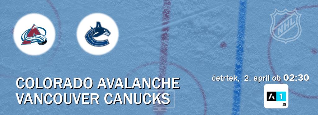 Dvoboj Colorado Avalanche in Vancouver Canucks s prenosom tekme v živo na Arena Sport 1.