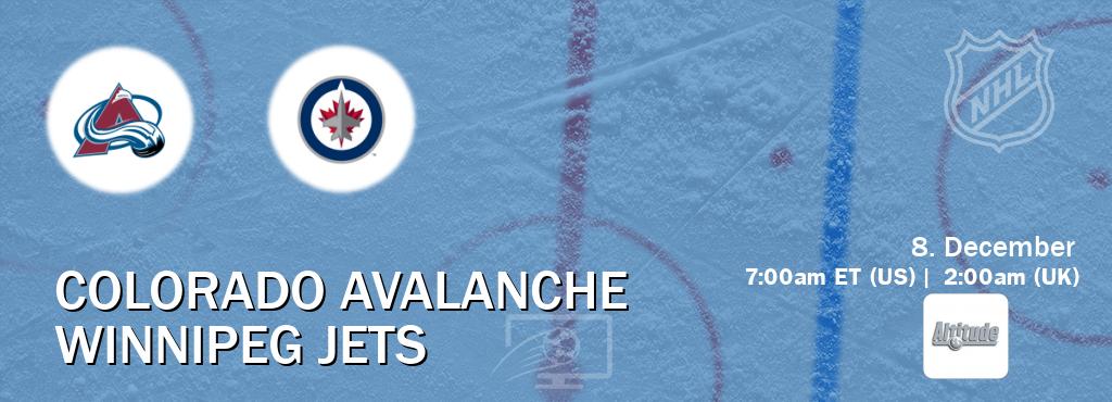 You can watch game live between Colorado Avalanche and Winnipeg Jets on Altitude(US).