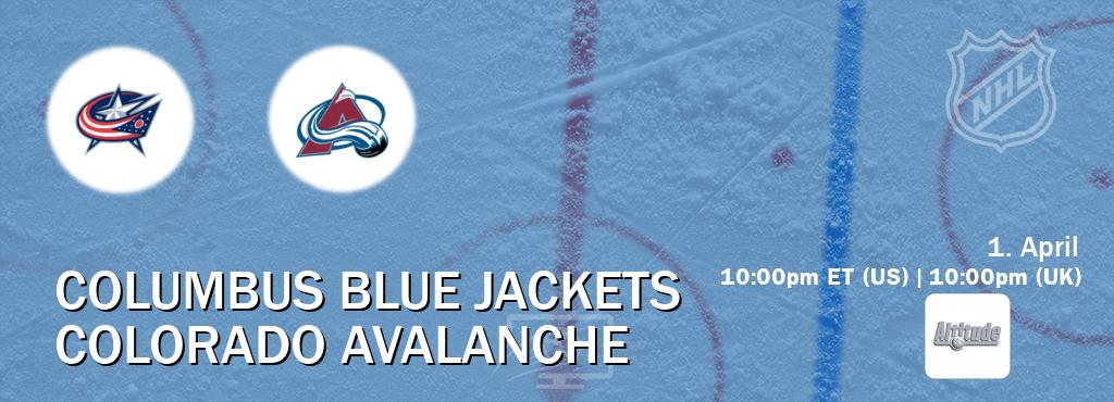 You can watch game live between Columbus Blue Jackets and Colorado Avalanche on Altitude(US).