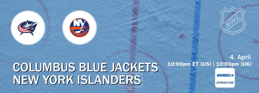 You can watch game live between Columbus Blue Jackets and New York Islanders on MSG Plus Syracuse(US).