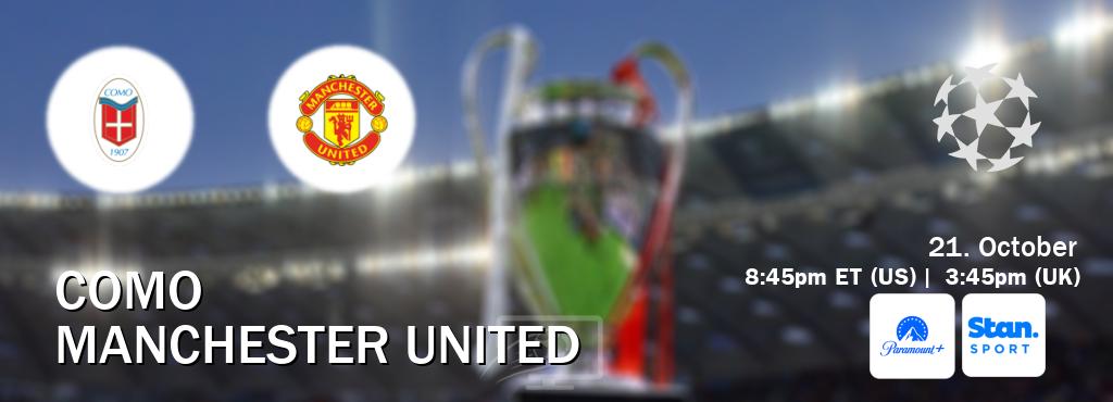 You can watch game live between Como and Manchester United on Paramount+(US) and Stan Sport(AU).