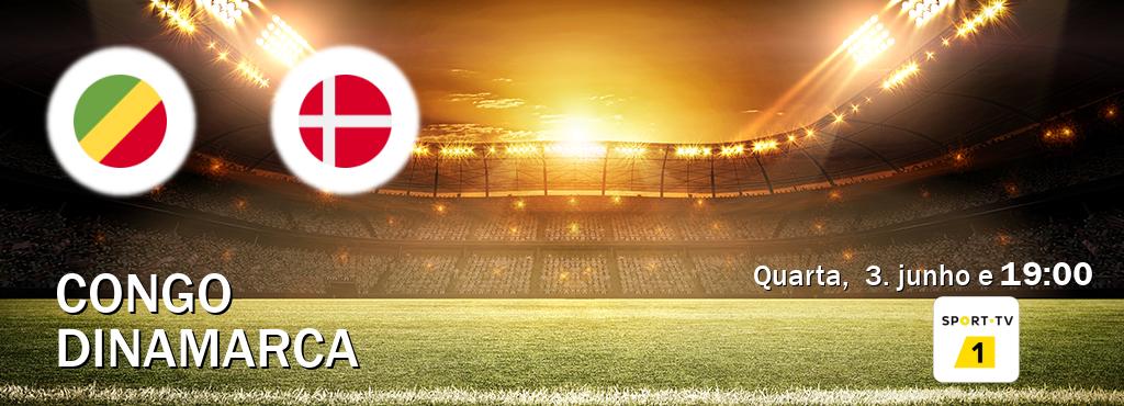 Jogo entre Congo e Dinamarca tem emissão Sport TV 1 (quarta,  3. junho e  19:00).