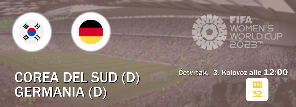 Il match Corea del Sud (D) - Germania (D) sarà trasmesso in diretta TV su RSI La 2 (ore 12:00)