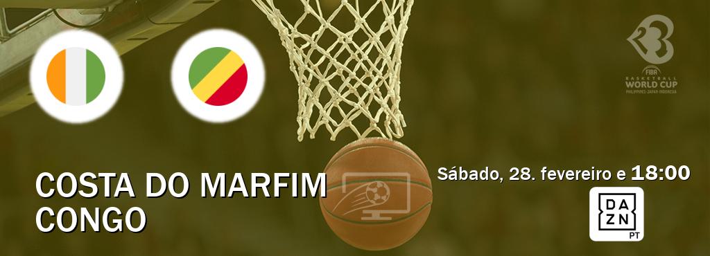 Jogo entre Costa do Marfim e Congo tem emissão DAZN (sábado, 28. fevereiro e  18:00).