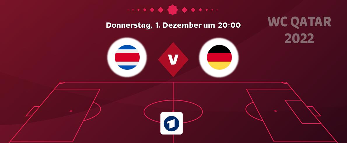 Das Spiel zwischen Costa Rica und Deutschland wird am Donnerstag,  1. Dezember um  20:00, live vom Das Erste übertragen.