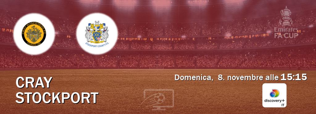 Il match Cray - Stockport sarà trasmesso in diretta TV su Discovery + (ore 15:15)