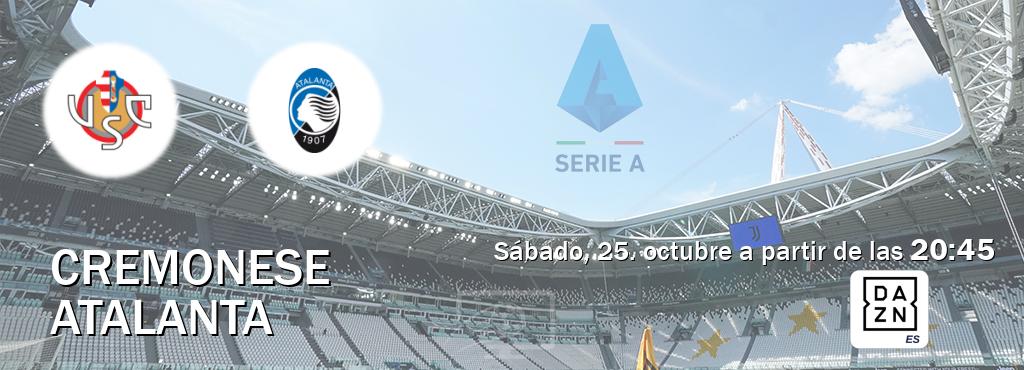 El partido entre Cremonese y Atalanta será retransmitido por DAZN España (sábado, 25. octubre a partir de las 20:45). El partido entre Cremonese y Atalanta será retransmitido por DAZN España (sábado, 25. octubre a partir de las 20:45).