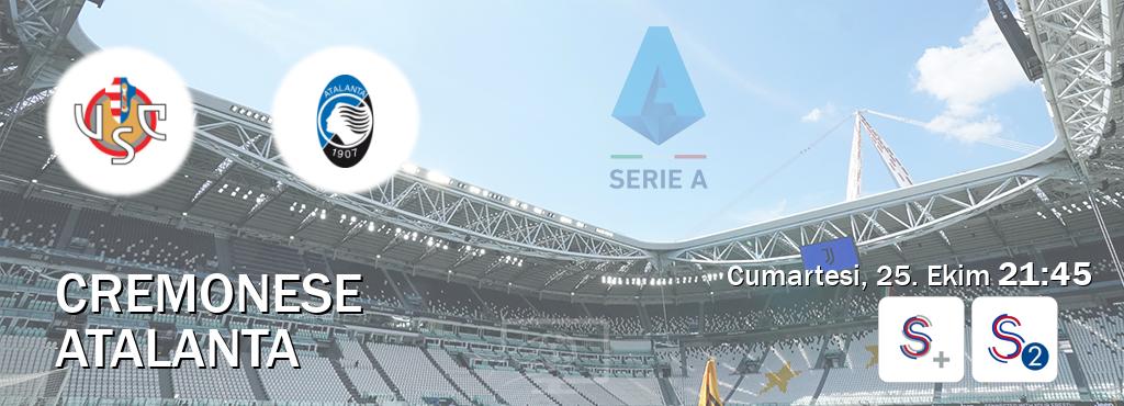 Karşılaşma Cremonese - Atalanta S Sport + ve S Sport 2'den canlı yayınlanacak (Cumartesi, 25. Ekim 21:45). Karşılaşma Cremonese - Atalanta S Sport + ve S Sport 2'den canlı yayınlanacak (Cumartesi, 25. Ekim 21:45).