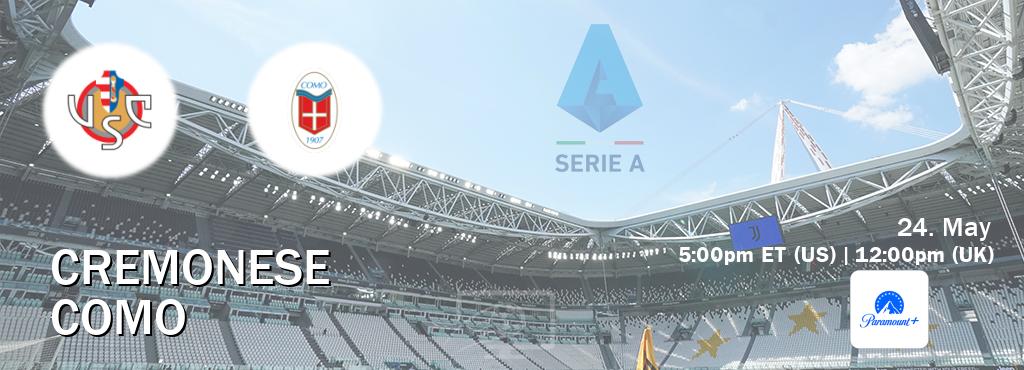 You can watch game live between Cremonese and Como on Paramount+(US).