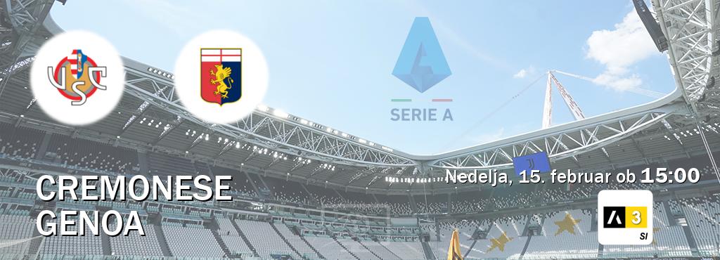 Dvoboj Cremonese in Genoa s prenosom tekme v živo na Arena Sport 3.