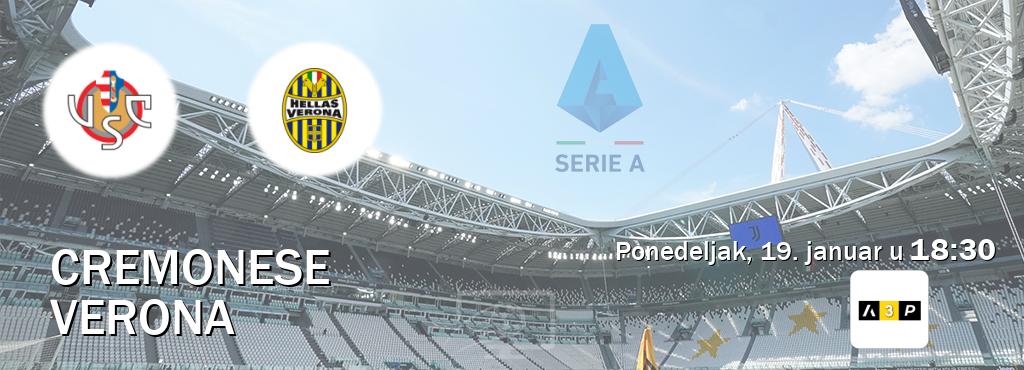 Izravni prijenos utakmice Cremonese i Verona pratite uživo na Arena Premium 3 (ponedeljak, 19. januar u  18:30).