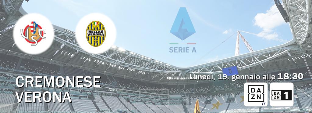 Il match Cremonese - Verona sarà trasmesso in diretta TV su DAZN Italia e Zona DAZN (ore 18:30)