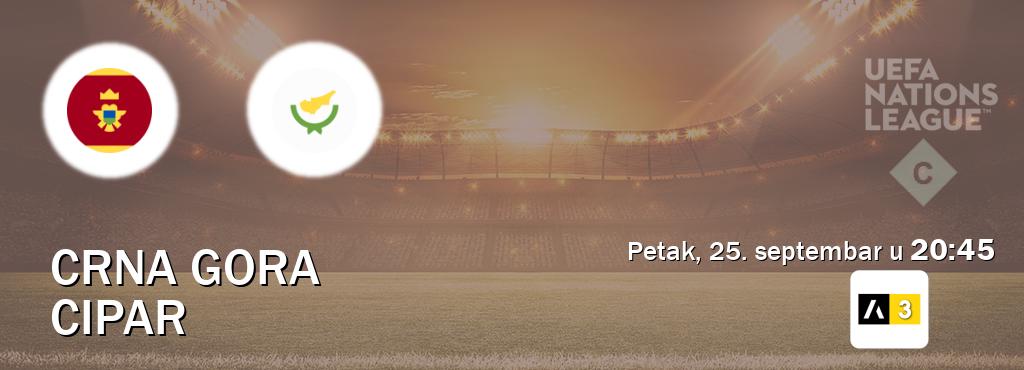 Izravni prijenos utakmice Crna gora i Cipar pratite uživo na Arena Sport 3 (petak, 25. septembar u  20:45).