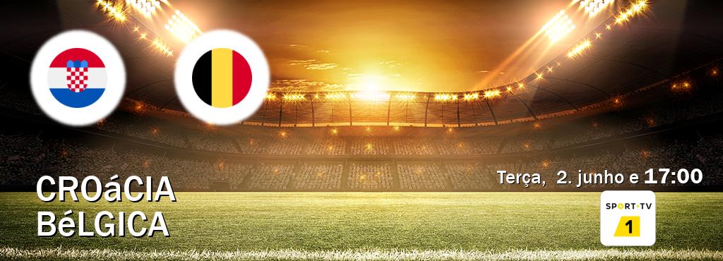 Jogo entre Croácia e Bélgica tem emissão Sport TV 1 (terça,  2. junho e  17:00).