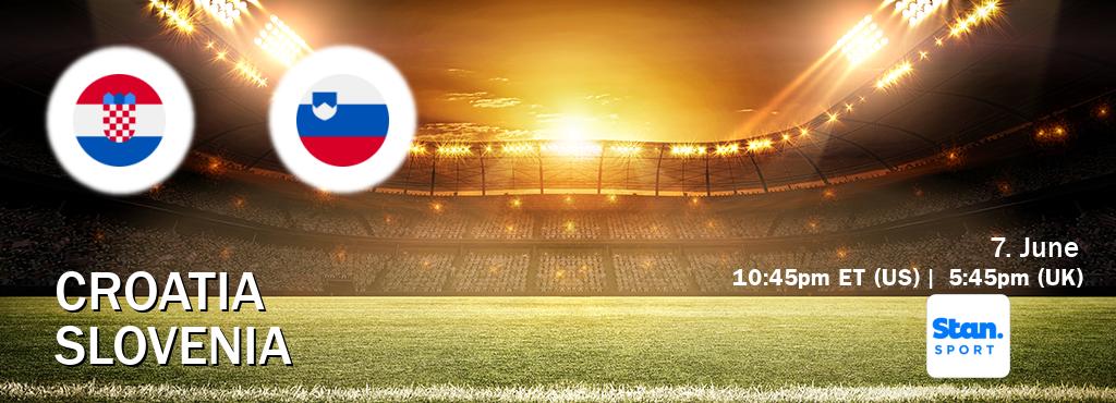 You can watch game live between Croatia and Slovenia on Stan Sport(AU).