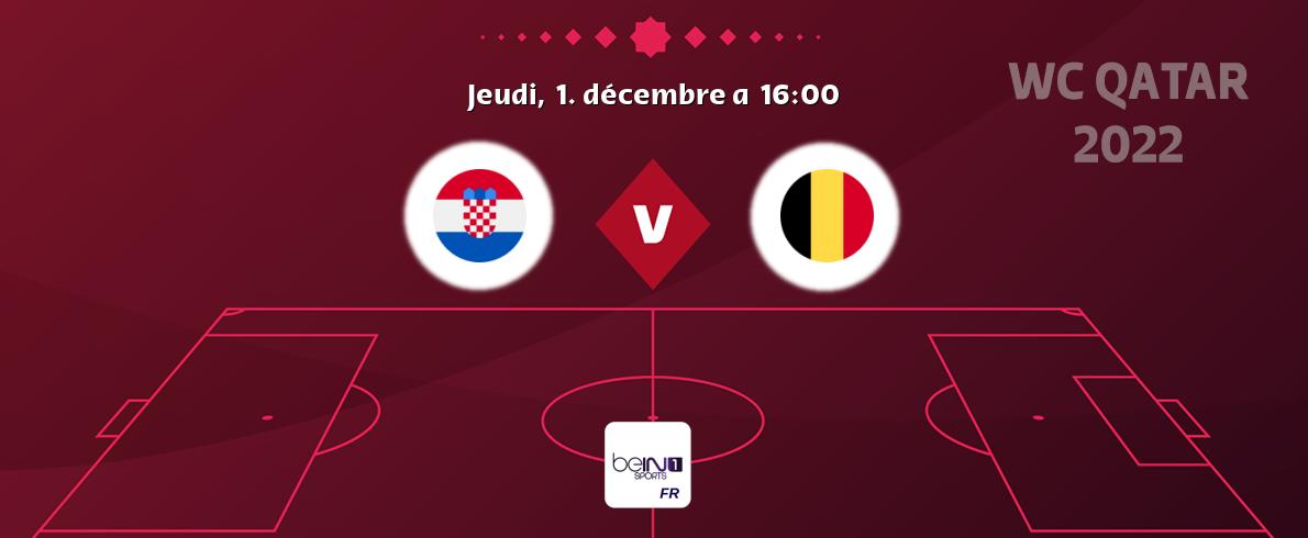 Match entre Croatie et Belgique en direct à la beIN Sports 1 (jeudi,  1. décembre a  16:00).
