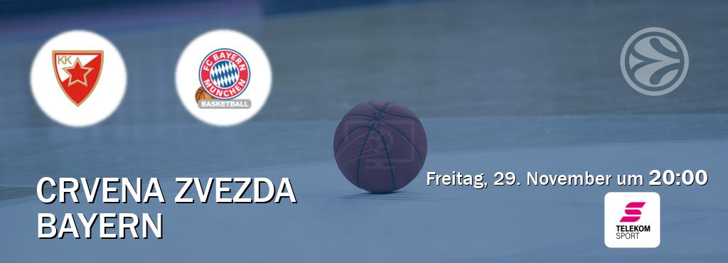 Das Spiel zwischen Crvena zvezda und Bayern wird am Freitag, 29. November um  20:00, live vom Magenta Sport übertragen.