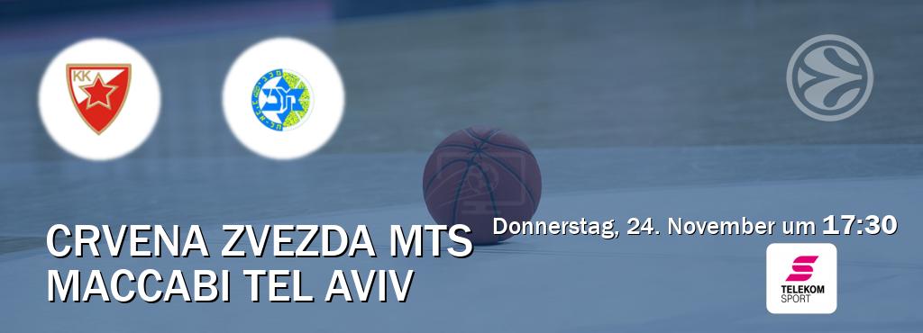 Das Spiel zwischen Crvena zvezda mts und Maccabi Tel Aviv wird am Donnerstag, 24. November um  17:30, live vom Magenta Sport übertragen.