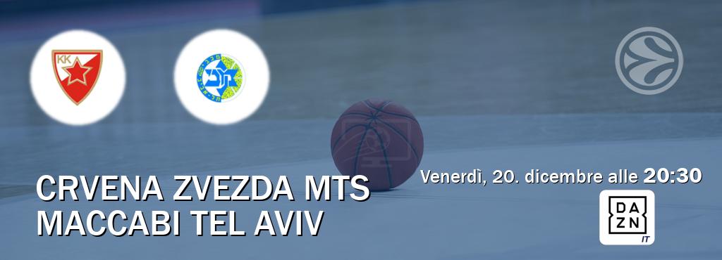 Il match Crvena zvezda mts - Maccabi Tel Aviv sarà trasmesso in diretta TV su DAZN Italia (ore 20:30)