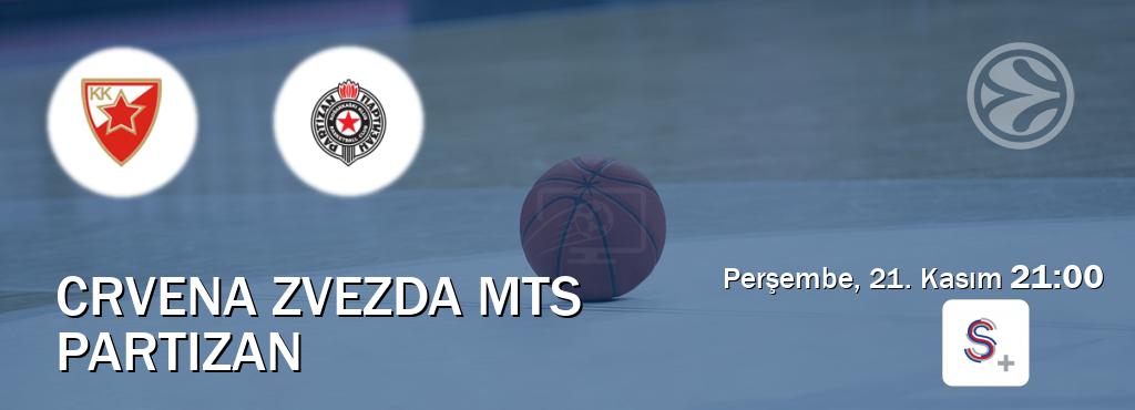 Karşılaşma Crvena zvezda mts - Partizan S Sport +'den canlı yayınlanacak (Perşembe, 21. Kasım  21:00).