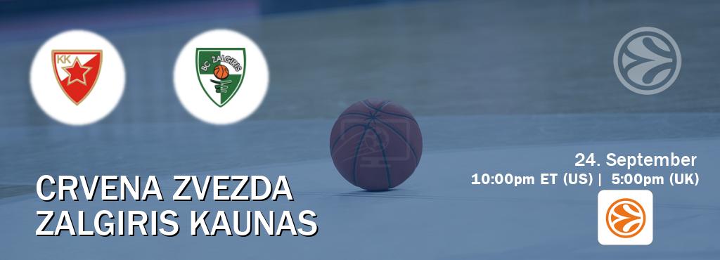 You can watch game live between Crvena zvezda and Zalgiris Kaunas on EuroLeague TV. You can watch game live between Crvena zvezda and Zalgiris Kaunas on EuroLeague TV.