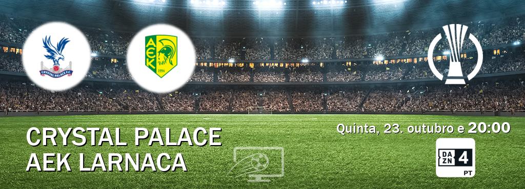 Jogo entre Crystal Palace e AEK Larnaca tem emissão DAZN Eleven 4 (quinta, 23. outubro e  20:00).