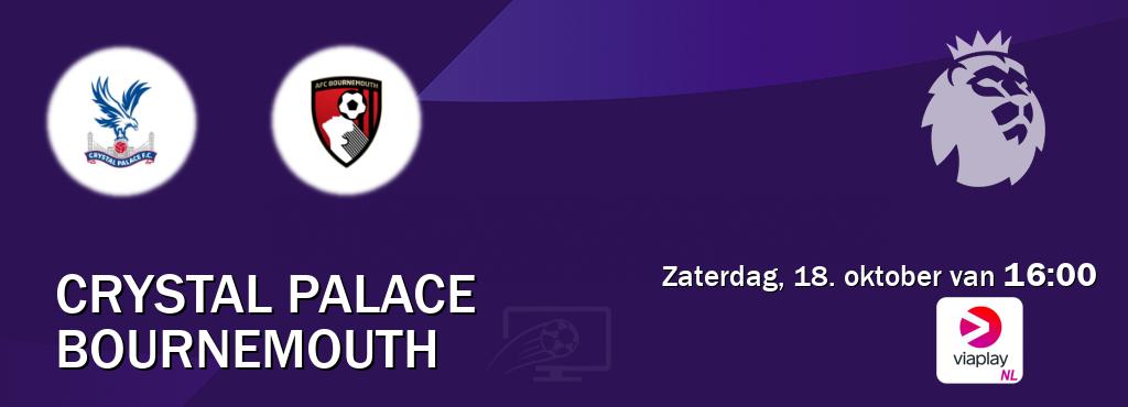 Wedstrijd tussen Crystal Palace en Bournemouth live op tv bij Viaplay Nederland (zaterdag, 18. oktober van 16:00). Wedstrijd tussen Crystal Palace en Bournemouth live op tv bij Viaplay Nederland (zaterdag, 18. oktober van 16:00).