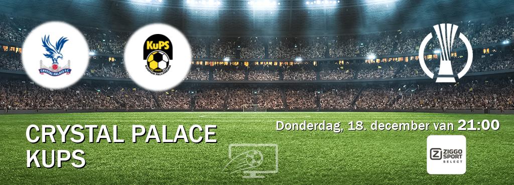 Wedstrijd tussen Crystal Palace en KuPS live op tv bij Ziggo Sport 2 (donderdag, 18. december van  21:00).