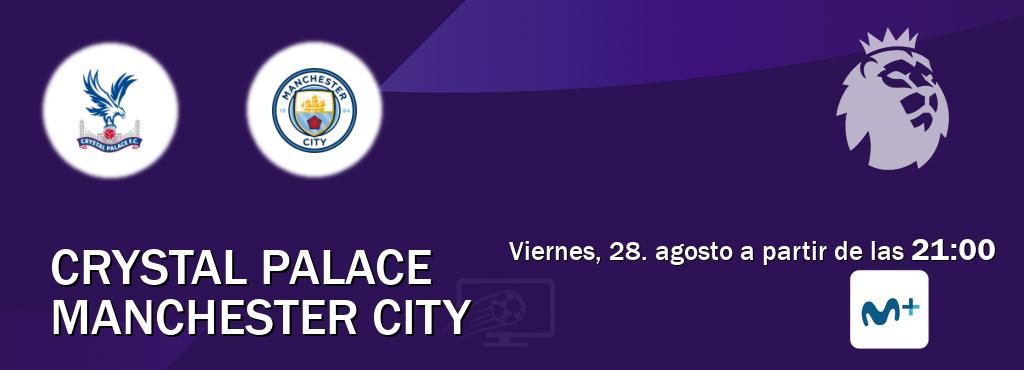 El partido entre Crystal Palace y Manchester City será retransmitido por Movistar Liga de Campeones (viernes, 28. agosto a partir de las 21:00). El partido entre Crystal Palace y Manchester City será retransmitido por Movistar Liga de Campeones (viernes, 28. agosto a partir de las 21:00).
