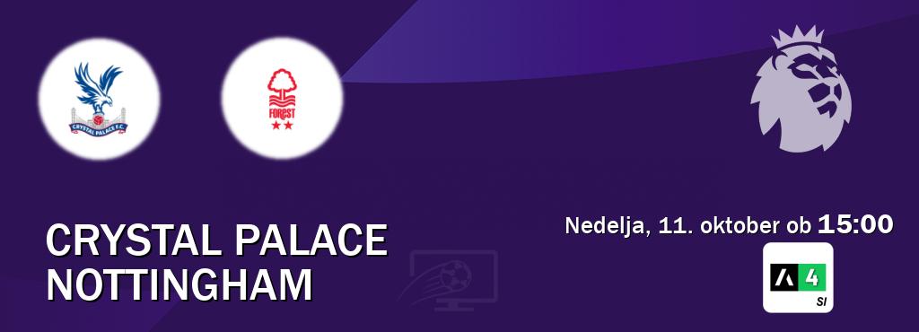 Prenos tekme med Crystal Palace in Nottingham v živo na Arena Sport 4 (nedelja, 11. oktober ob 15:00 uri). Prenos tekme med Crystal Palace in Nottingham v živo na Arena Sport 4 (nedelja, 11. oktober ob 15:00 uri).