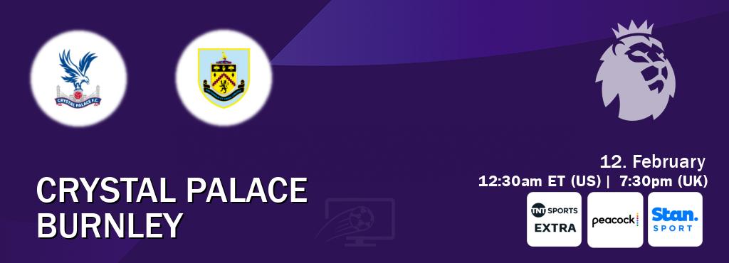 You can watch game live between Crystal Palace and Burnley on TNT Sports Extra(UK), Peacock(US), Stan Sport(AU). You can watch game live between Crystal Palace and Burnley on TNT Sports Extra(UK), Peacock(US), Stan Sport(AU).