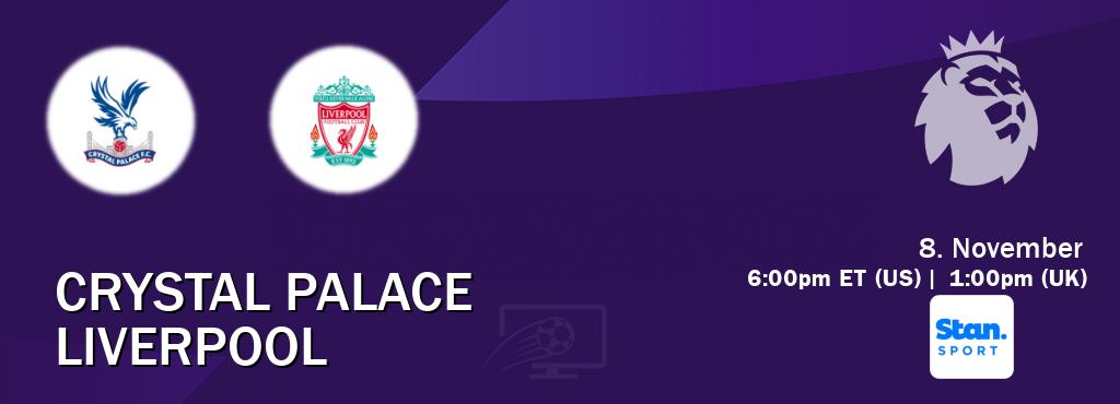 You can watch game live between Crystal Palace and Liverpool on Stan Sport(AU). You can watch game live between Crystal Palace and Liverpool on Stan Sport(AU).