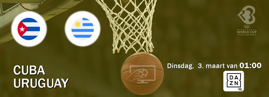 Wedstrijd tussen Cuba en Uruguay live op tv bij DAZN (dinsdag,  3. maart van  01:00).