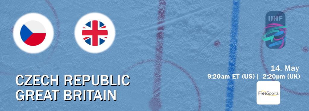 You can watch game live between Czech Republic and Great Britain on FreeSports.